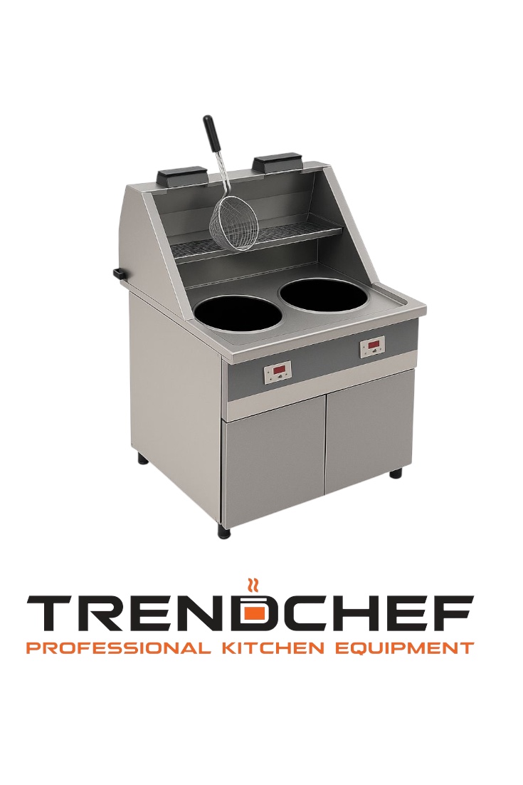 Bakwand Gas 2 Ronde Pan Bovenafzuiging (ORLANDO) TREND-FGS2P-FGS2N