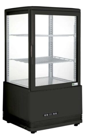 Vitrinekast 4 zijden dubbel glas 58 L - Zwart (RT-58LB-3)
