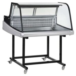 Gekoelde OPZET vitrinekast met trolley met gewelfde beglazing 915 x 890 x 1080 mm (RTW-175LT)