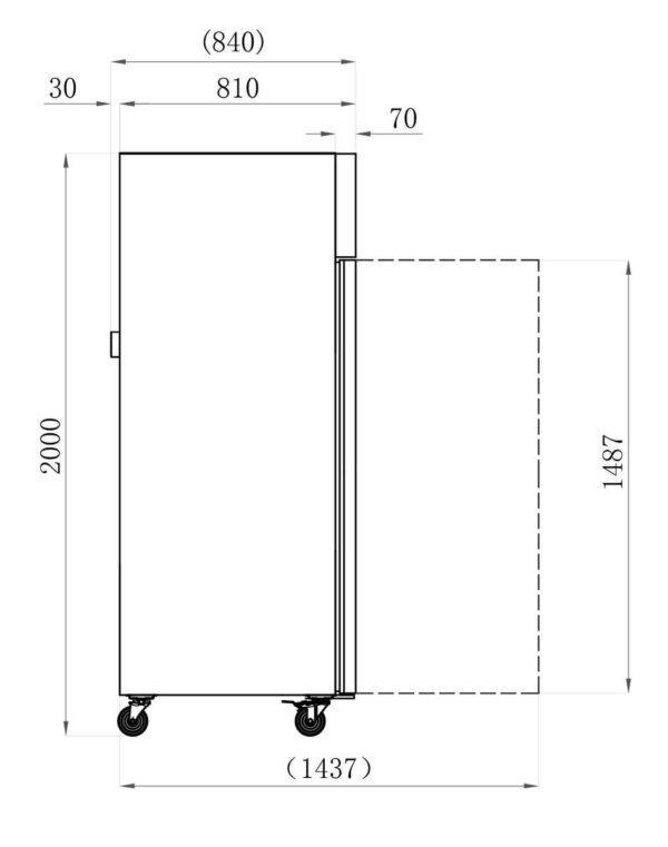 RVS KOELKAST - 600 L - POSITIVE - 1 DEUR (AAF6P)