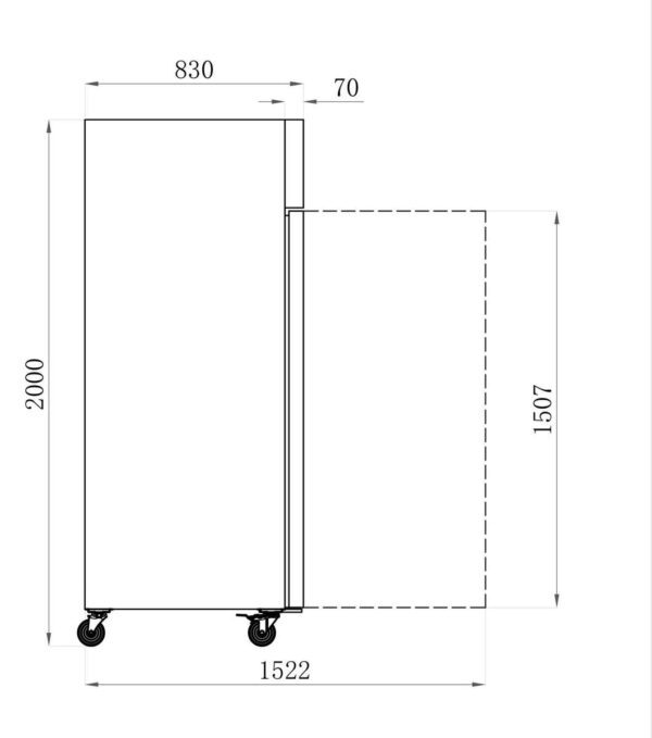 RVS DIEPVRIES GN 2/1 - 700 L  - 1 DEUR (AAF7N)