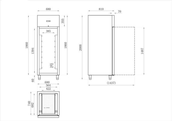 RVS KOELKAST VIS - POSITIVE - 600 L (AA6PF)