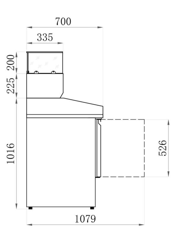 pizzawerkbank bereidingsmeubel - ECO ASSORTIMENT - 3 DEUREN (AAPS903PZ)