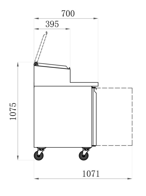 VOORBEREIDINGS KOELWERKBANK  - 2 DEUREN - DIEP 700 MM (AAS27PP)