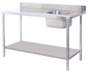 WASTAFEL MET SPOELBAK AAN DE RECHTERKANT - LANG. 1600 MM (STCD167A)