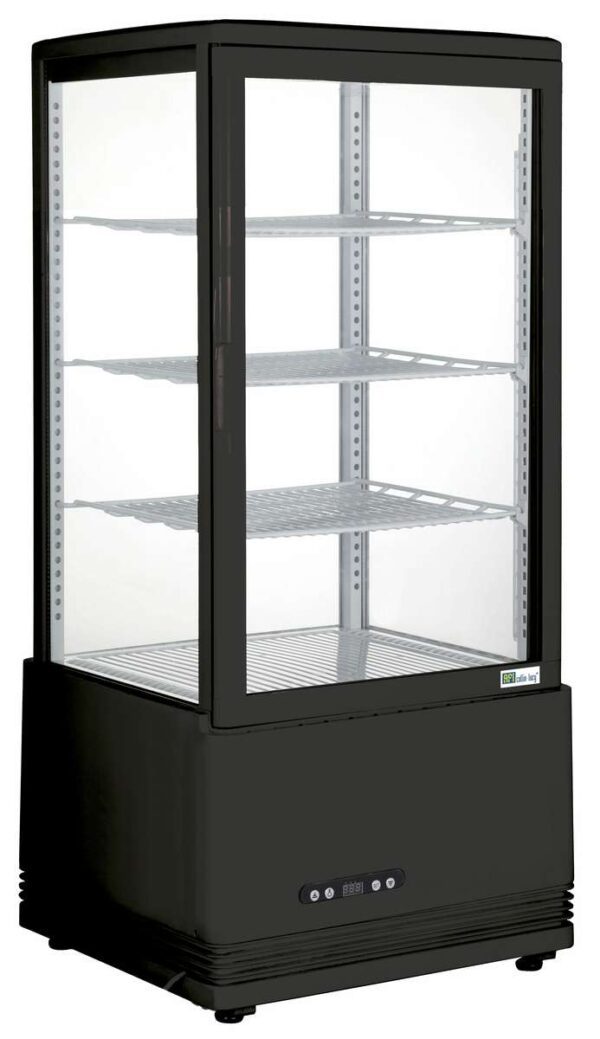 Vitrine opzetmodel - 4-zijdige dubbele beglazing 78L - zwart (RT-78LB-3)