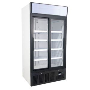 DRANKEN KOELKAST FLESSEN- EN BLIKKOELER - 2 GLAZEN SCHUIFDEUREN (KLRF800)