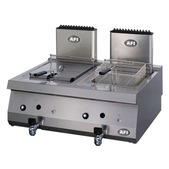 Professionele gasfriteuse 2x 12 liter – 20 kW – propaan/butaan - aardgas (FAP7G80)