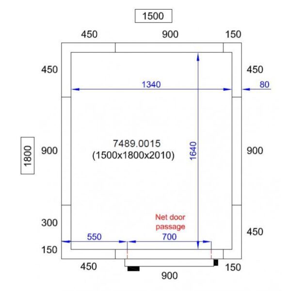 Koelcel 150x180x220 incl koelmotor (7489.1015 7489.0405)