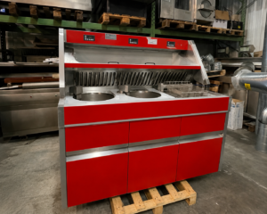 Hakto Elektrische Bakwand – 2 Ronde Ketels + 2-Mands Friteuse – 51 kW elektrische.
