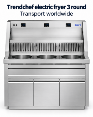 Professional Electric Frying Range – 3 Round Fryers – 54 kW – Hakpro